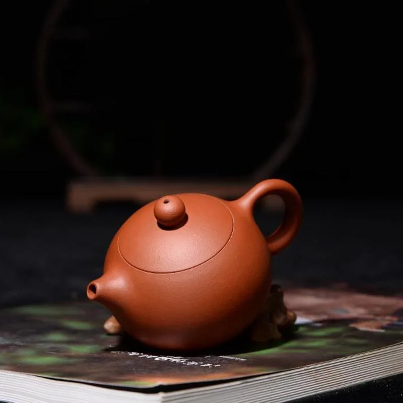 120ML Yixing Purple Clay Teapot 188 Holes Small Capacity Xishi Pot Home Mini Drinkware Handmade Black Tea Puer Pots Decoration