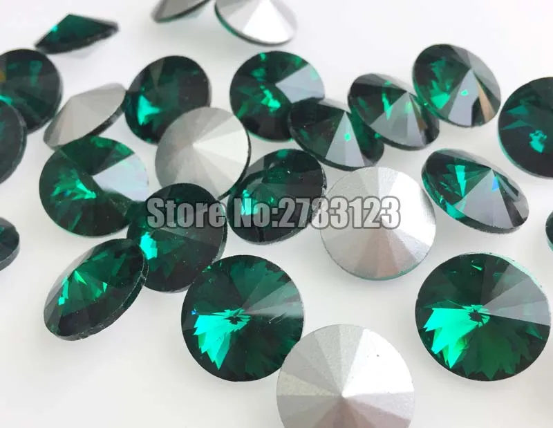 Factory sales Round high quality Glass malachite green pointback loose rhinestones,DIY Phone/nail art /Clothing accessories