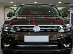 CAR FRONT HOOD BONNET GRILL LIP MOLDING COVER TRIM BAR GARNISH MESH for 2017-2023 VW tiguan mk2  3pcs/set