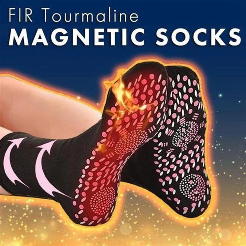 Calcetines de autocalentamiento para terapia de turmalina, cómodos, cálidos, de invierno, para masaje
