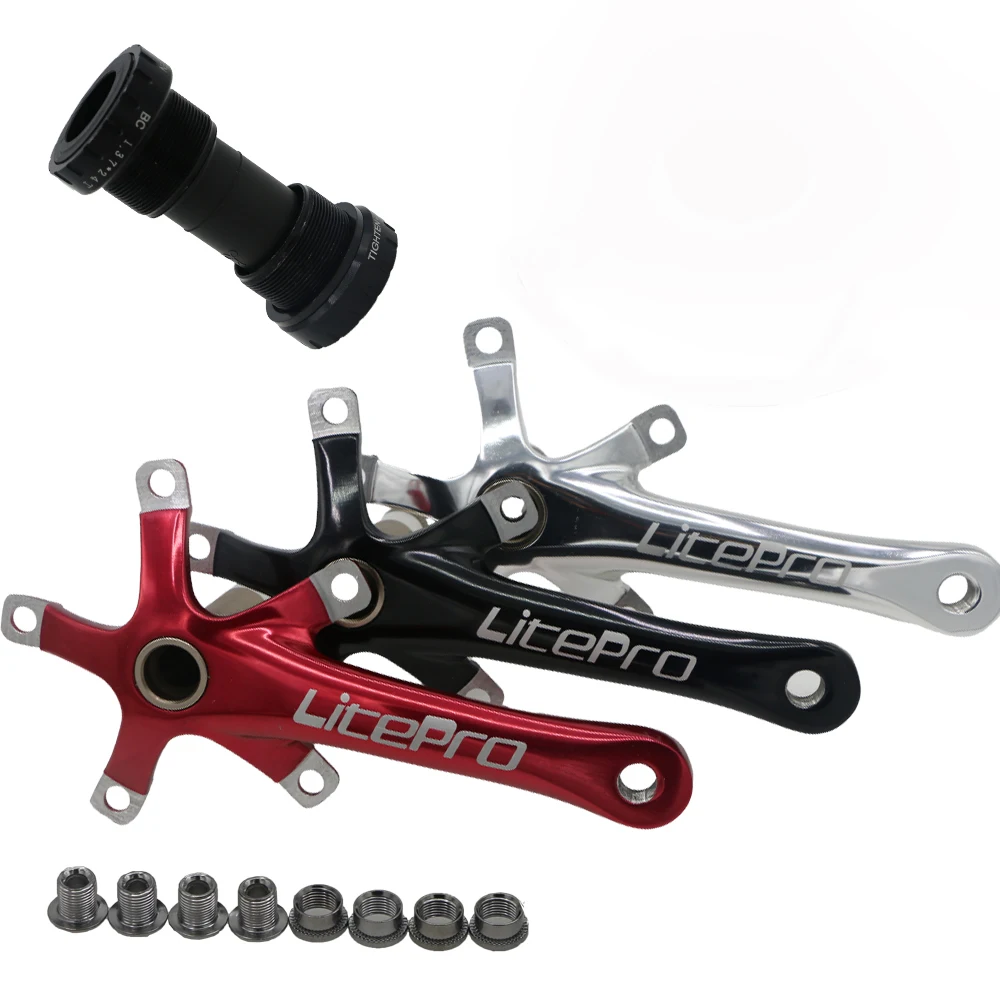 

Litepro 130mm BCD crank integrated folding bike spline crankset compatible with SP8 single speed Dual chainring 1X 2X system