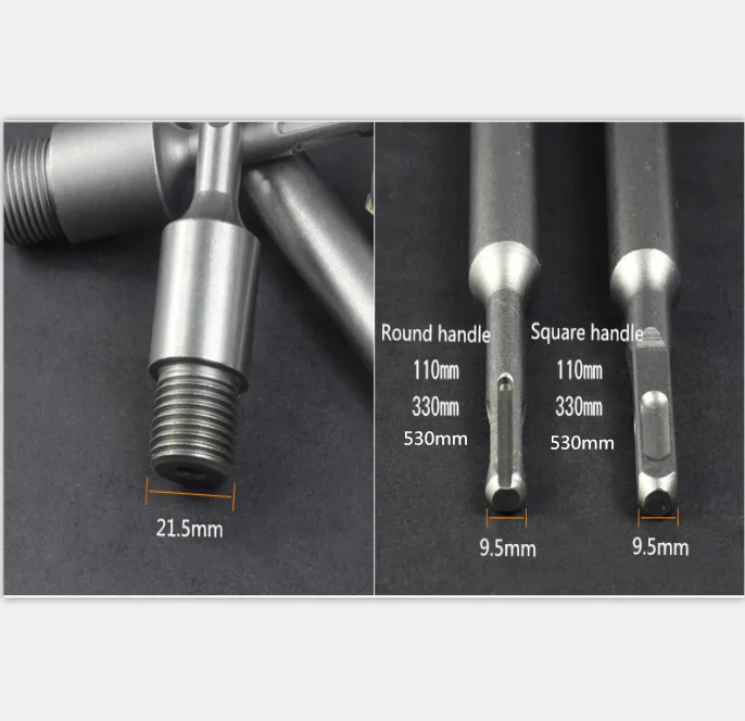 SDS PLUS 콘크리트 구멍 톱, 전기 중공 코어 드릴 비트 생크, 시멘트 석재 벽 에어컨 합금, 30-160mm, 110-530mm