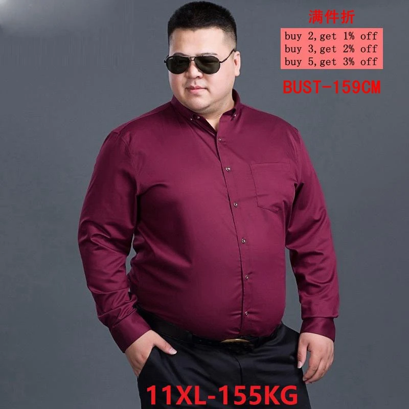 

Large size 6XL 7XL 8XL 9XL Men's Long Sleeve Lapel Shirt 10XL 11XL Business Casual Office Official Occupation 8 Color