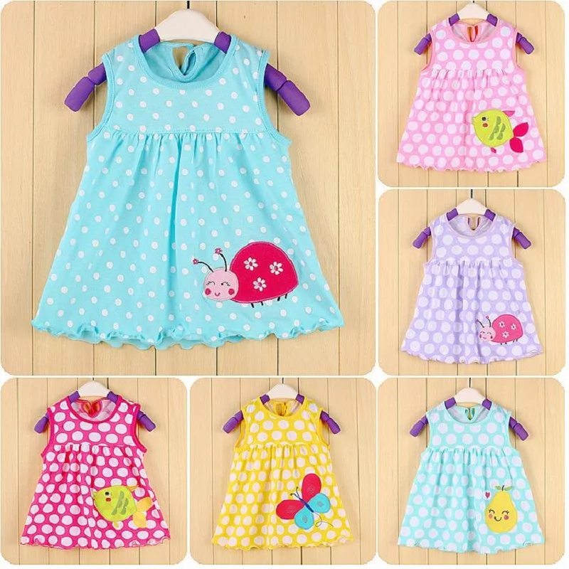 Ladybug Bebe Dresses 0 1 2 year Baby Girls Dress Infant Blouses Newborn clothing sundress 100% cotton Jumpers