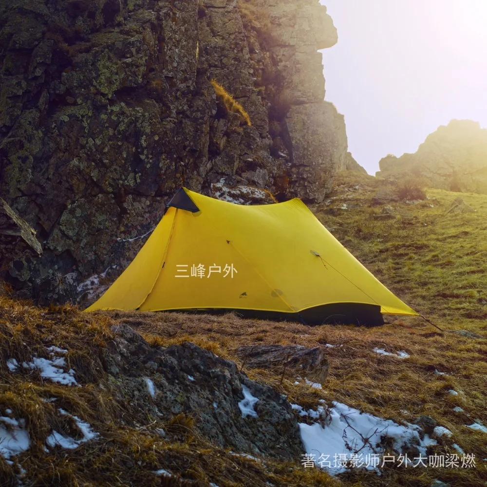 3F UL LanShan Ultralight 1- 2 Person Tent 3 Season Professional 15D Silnylon Rodless Tent 1
