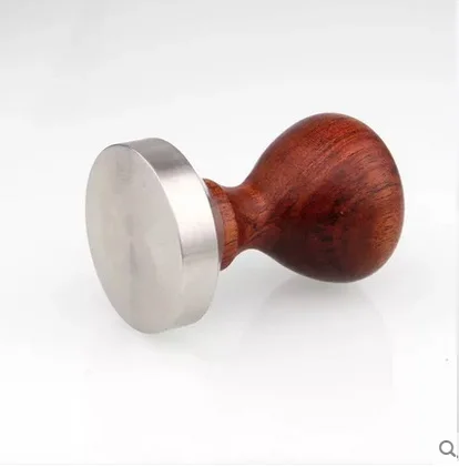 FeiC 1pc short wooden  Handle 49/51/53/55/57/58mm Stainless Steel base Coffee Espresso Tamper Bean dusts Press Barista