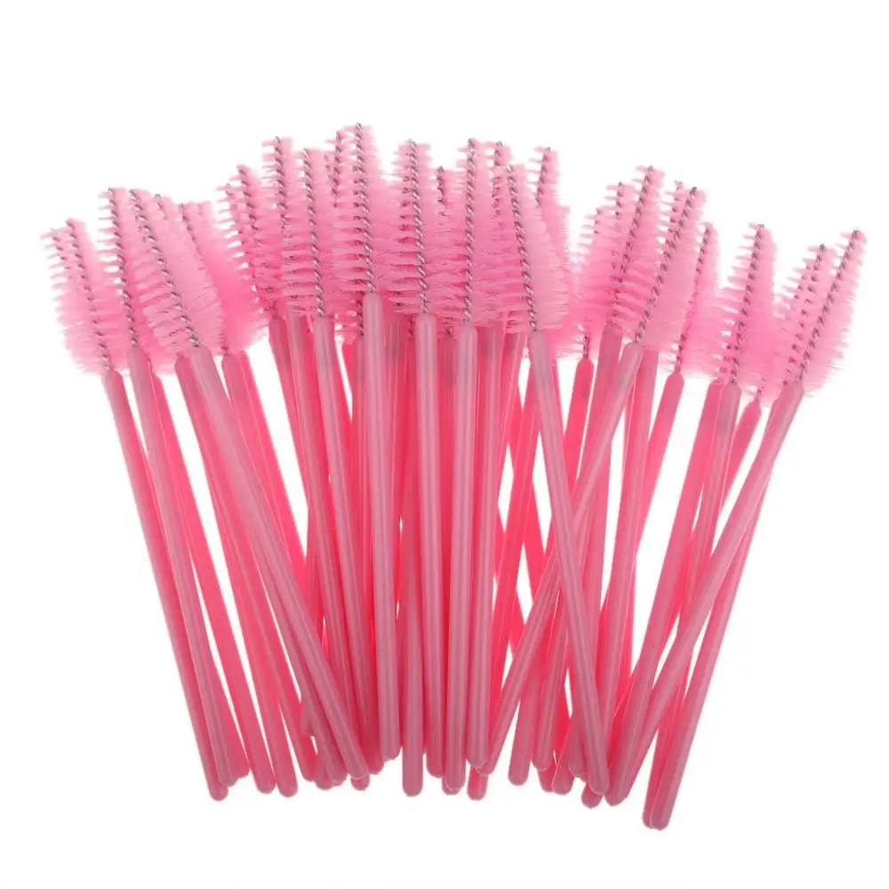 500 pcs Wholesale Water Drop Shape Nylon Material Full Pink Lashes Makeup Brushes Eyelash Extension Tools Eyelashes Brushes