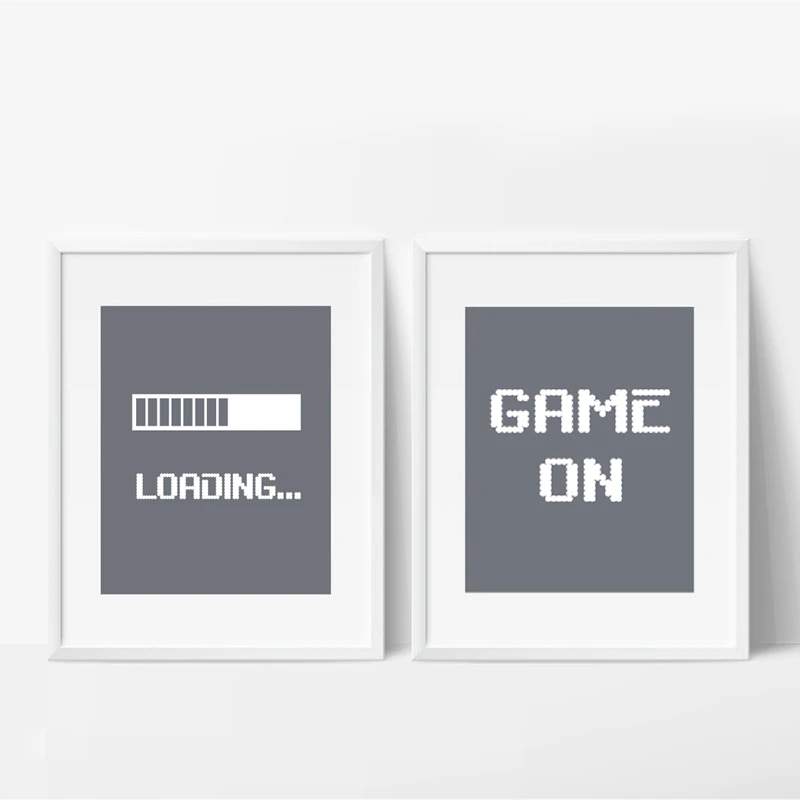 Gaming Minimalist Art Canvas Poster Painting Boys Room Decorative , Video Game Wall Pictures Print For Gamer Room Decoration