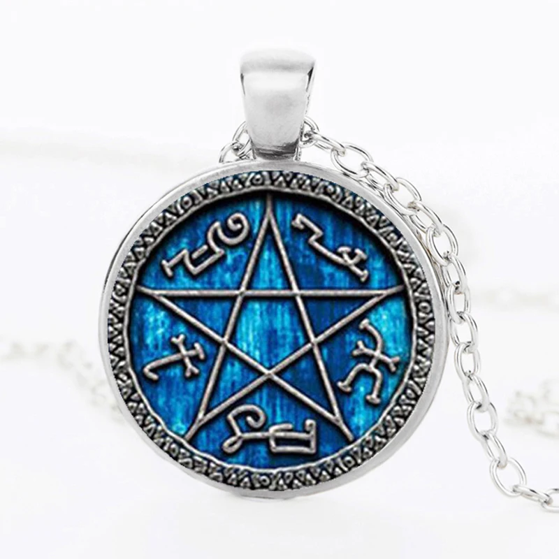 Supernatural Necklace Saving People Hunting Things Family Business Dean Winchester Sam Glass Round Dome Necklaces Jewelry HZ1