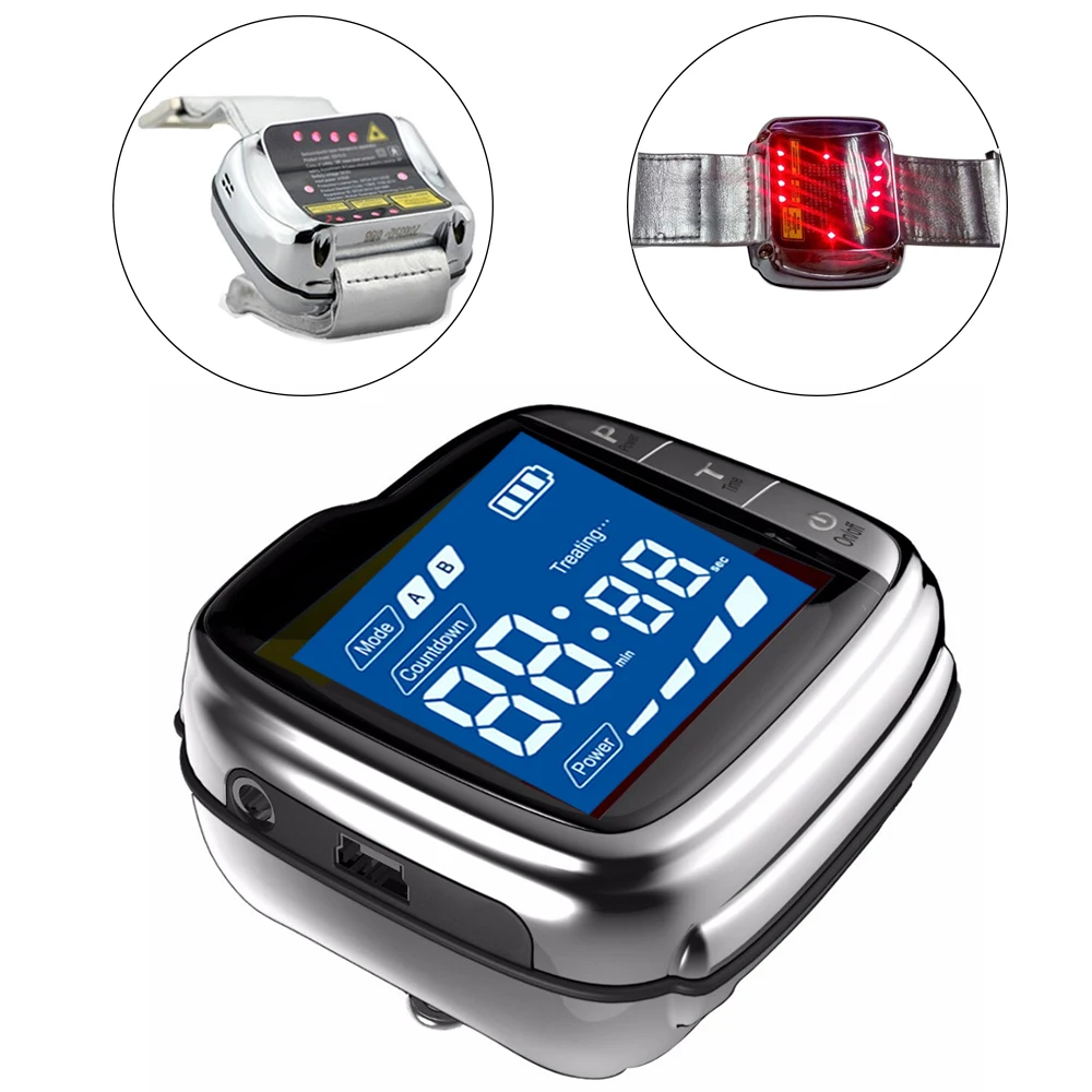 650nm Laser Therapy Wrist Diode LLLT for Diabetes Hypertension Treatment Watch Laser Sinusitis Therapeutic Apparatus