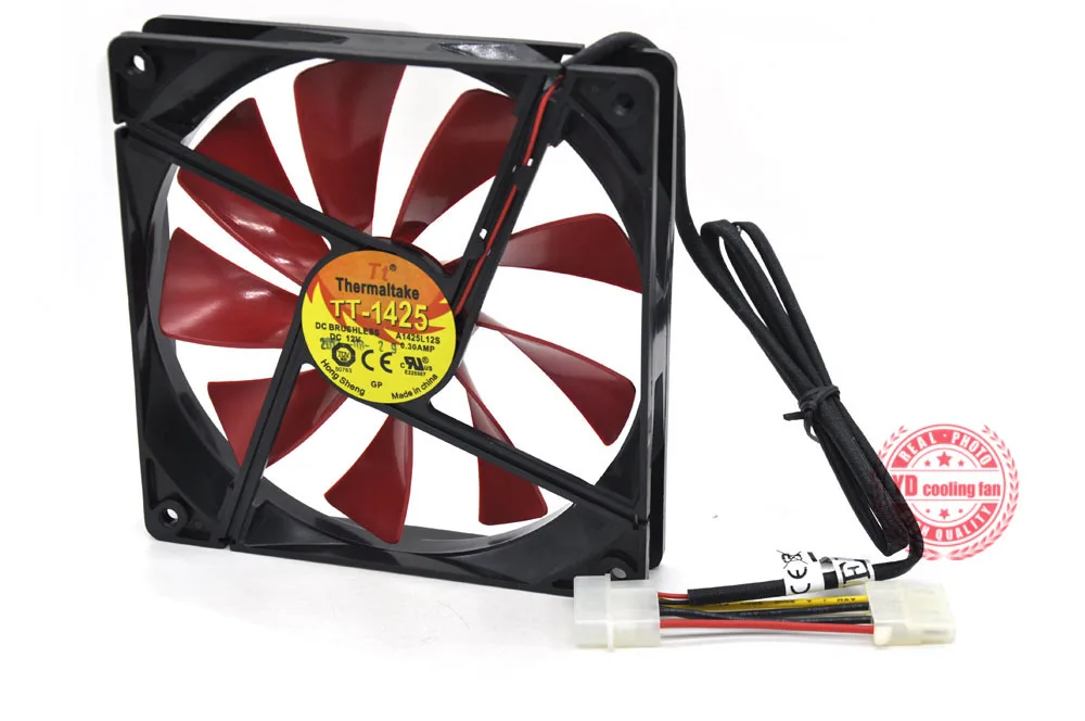 Imagem -05 - Everflow Tt1425b 14cm Tt-1425 14025 Silêncio Cooling Fan Thermaltake tt A1425l12s 12v 0.3a