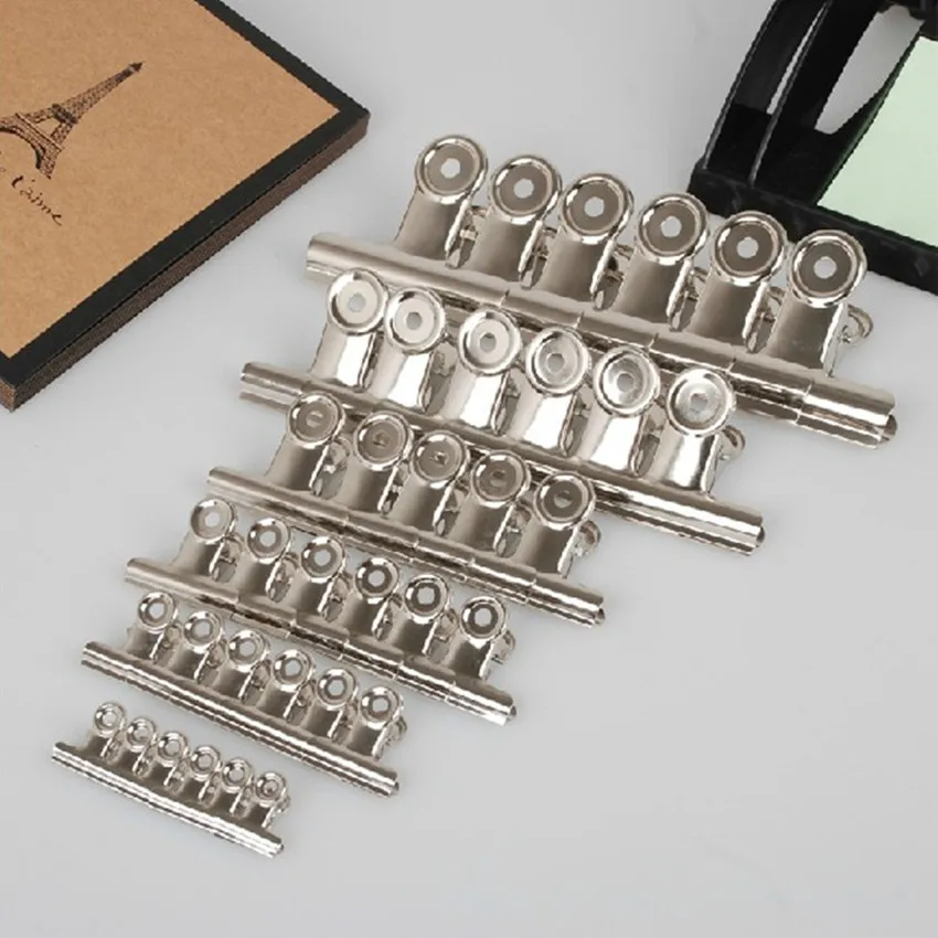 Free Shipping(60pcs/lot) 30mm round metal Grip Clips silver Bulldog clip Stainless steel ticket clip stationery