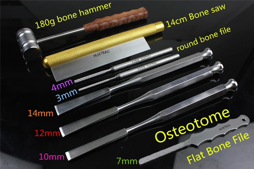 

medical small animal Department of orthopedics instrument Osteotome Bone knife flat round bone file Bone hammer Bone saw patella