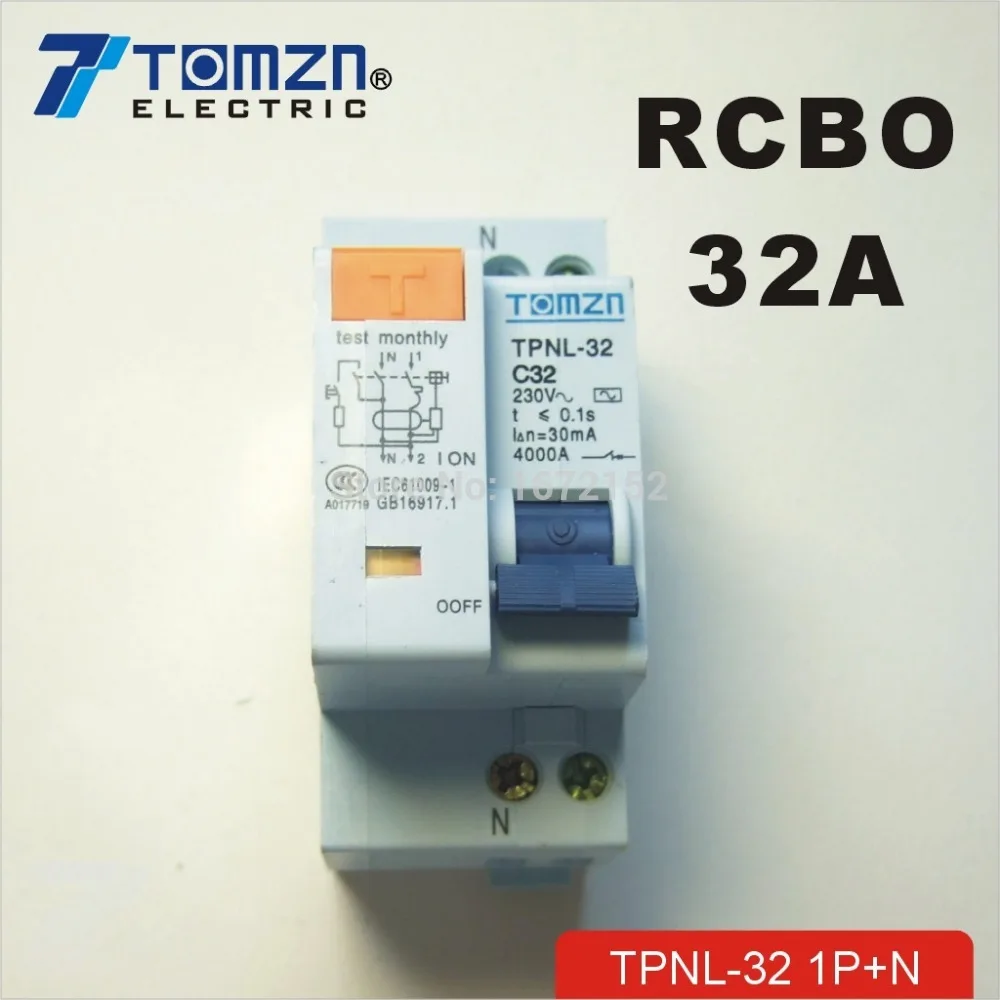 DPNL 1P+N 32A 230V~ 50HZ/60HZ Residual current Circuit breaker with over current and Leakage protection RCBO