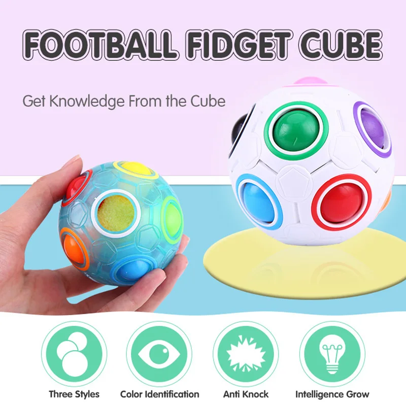 Yaratıcı sihirli küp hız gökkuşağı bulmacalar top futbol karanlık eğitim öğretici oyuncaklar çocuklar için yetişkin çocuk oyuncakları