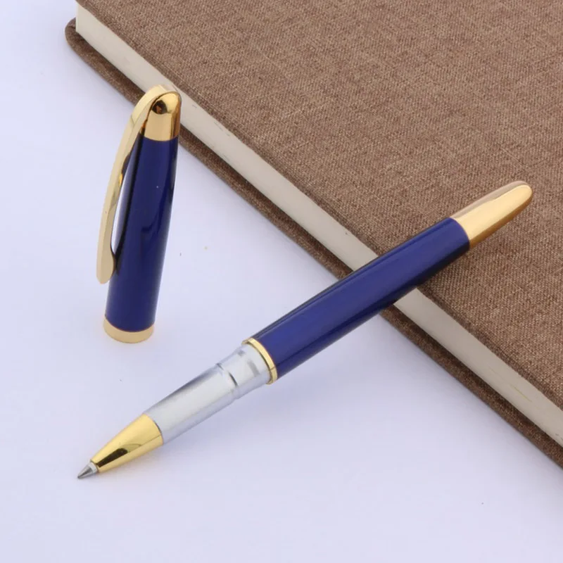 jinhao Blue 9009 metal golden Trim ROLLER ball PEN
