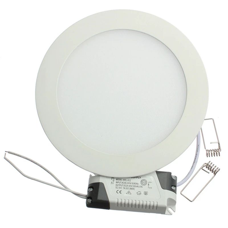 Lowest Price! Recessed LED Downlight Round LED Ceiling Panel Light AC85-265V LED Panel Light 20pcs DHL Free Shipping