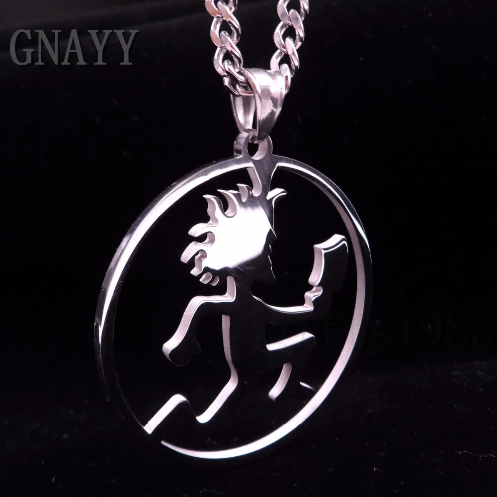 GNAYY Mens Large 2 inch Hatchetman Charms ICP Hatchet Man Pendant Juggalo Stainless Steel Pendant Necklace 5mm curb chain 24'' image 4