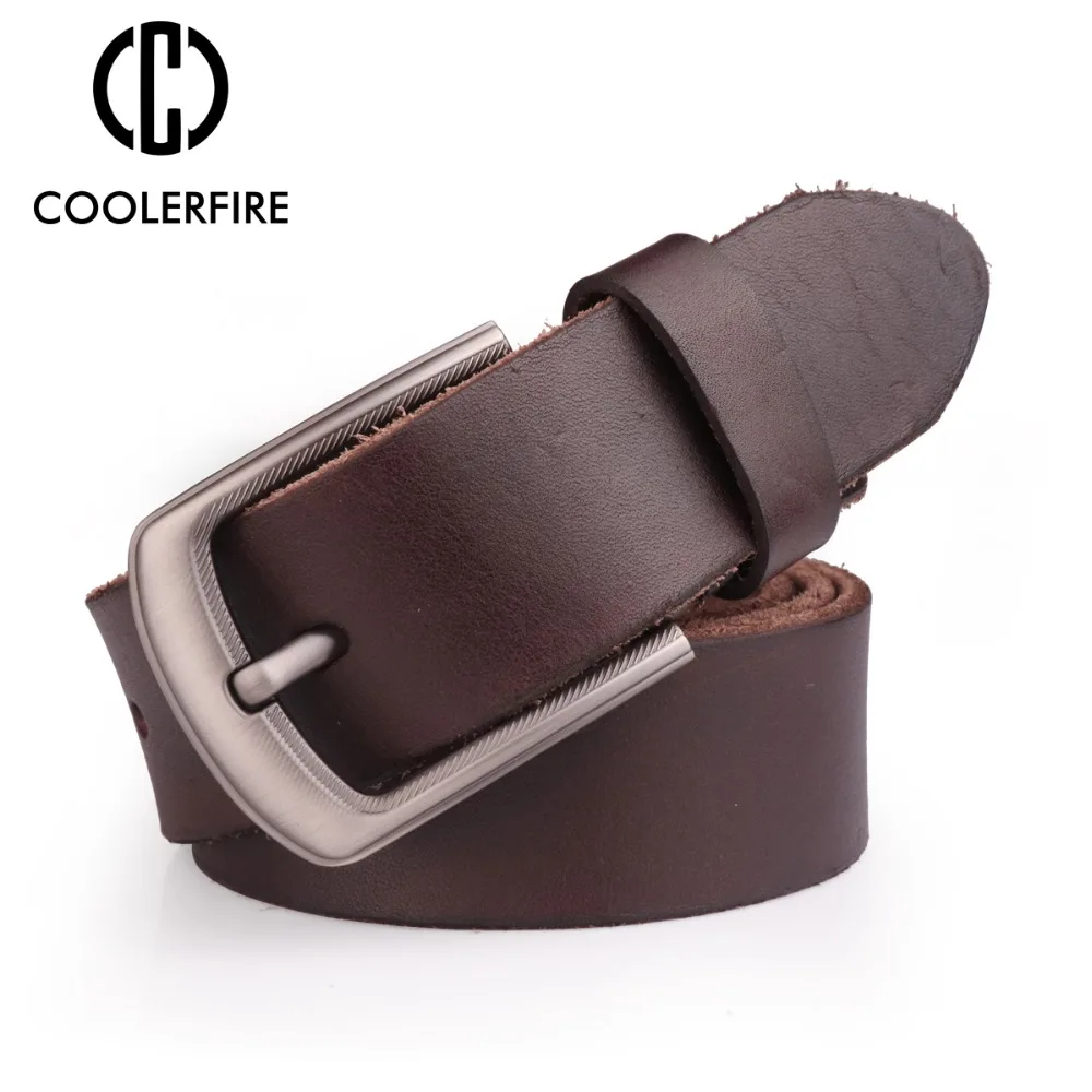 Pria Top Butir 100% Kulit Sapi Asli Leather Belt dengan Kualitas Tinggi Paduan Seng Gesper Bekts untuk Pria TN001