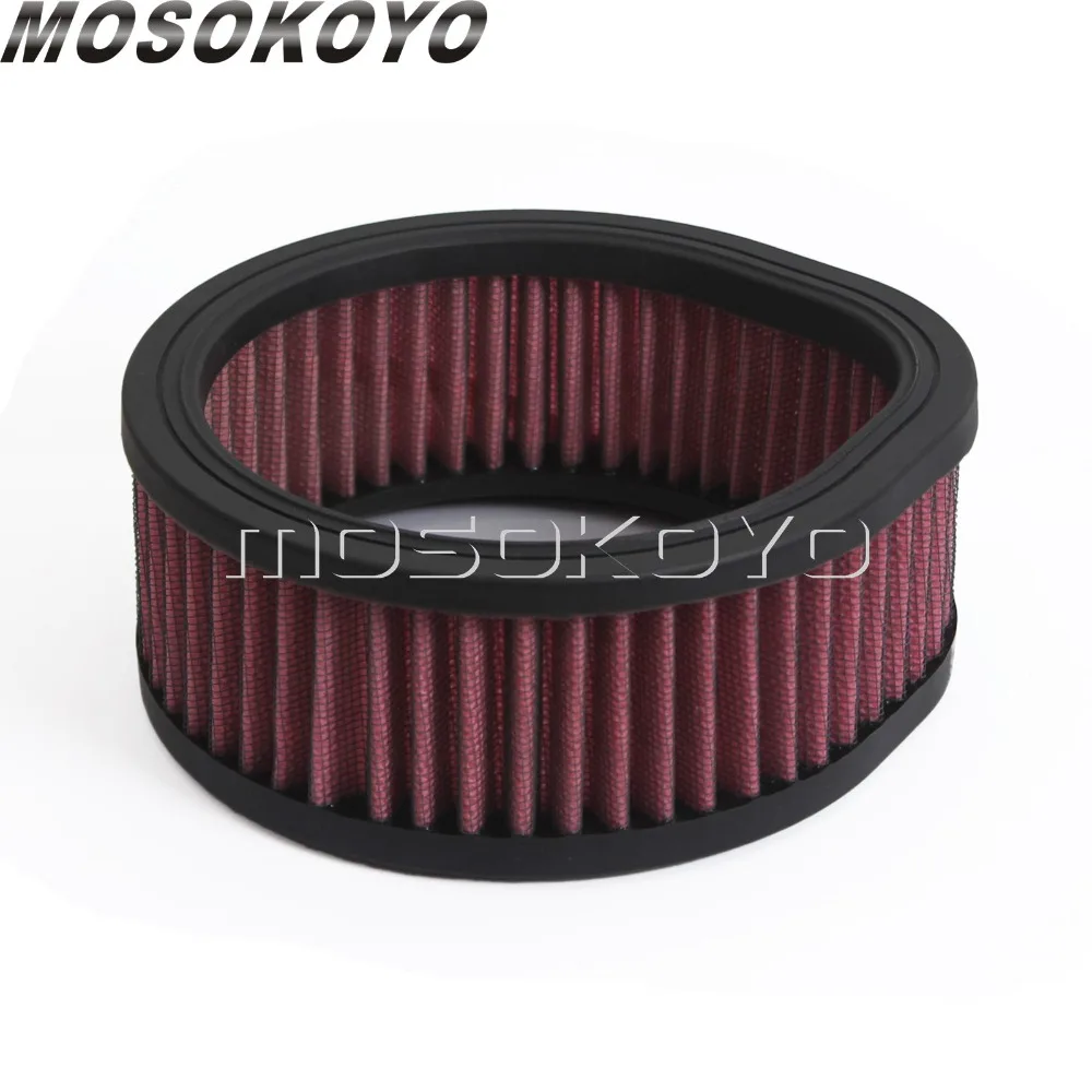 Motorcycle Air Filter Teardrop Element Replacement Intake Cleaner Filter Black Red For Harley S&S Super E and G Carb Accessories