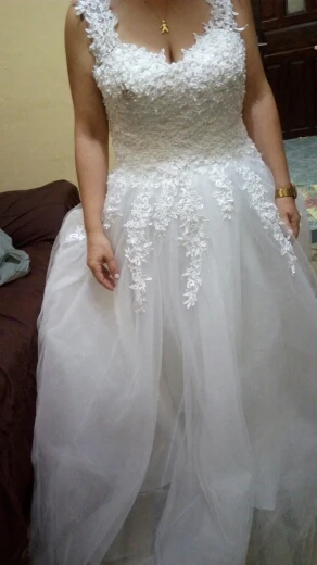 Vestido De Novia de tul con perlas, Vestido De Novia con imágenes reales, Vestido de Novia, boda, dama De honor, 2018