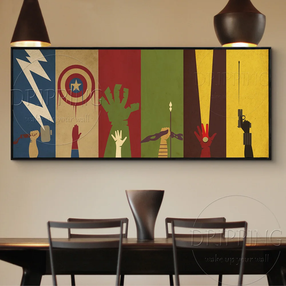 Fashion Design Nordic Wall Painting Artist Pure Hand-painted Super Heroes Oil Painting Comics Hero Oil Painting for Living Room