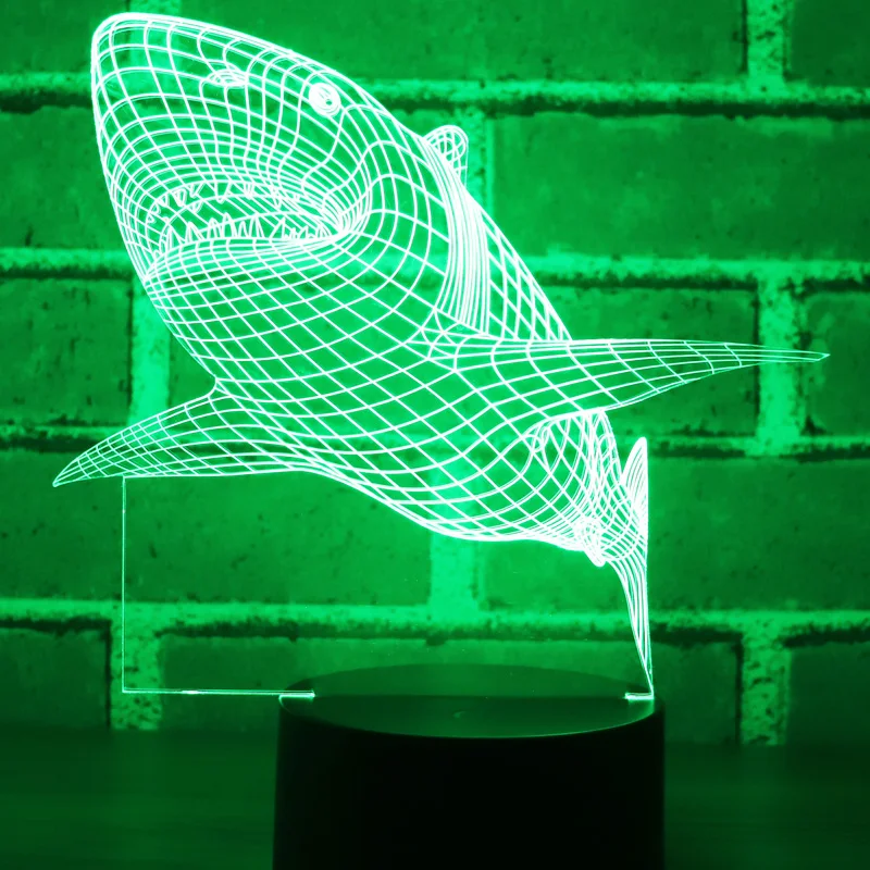 3D Shark LED Nacht Licht 7 Farben schrittweise ändern Lichter für Haupt Dekoration Tisch lampe neuheit sensor licht Optische Illusion