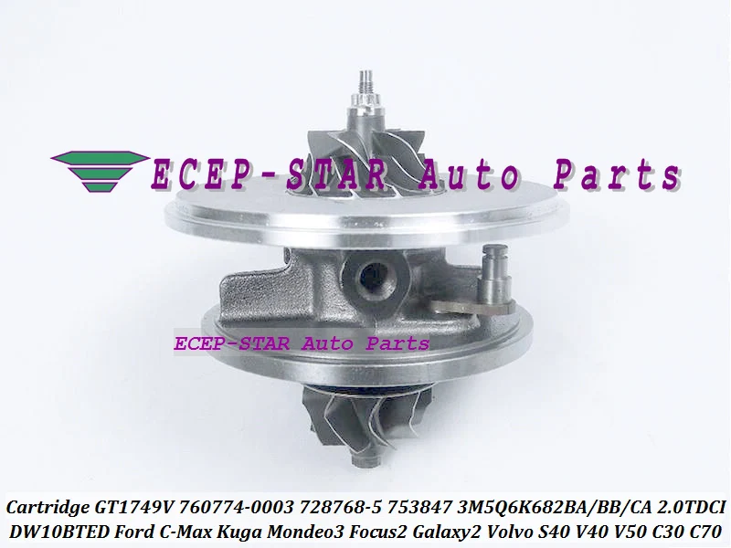 Картридж CHRA 760774 728768-0005 753847-0002 728768 753847 для Ford Mondeo 3 C-Max Kuga Galaxy Volvo C30 S40 V50 DW10BTED 2.0L