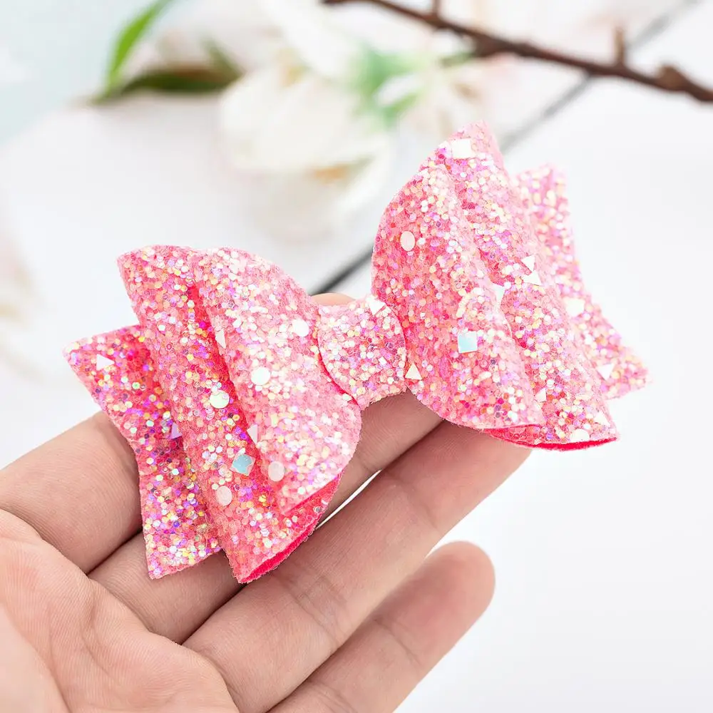 Thumbelina Diamant Glitter Prinzessin Grips Glitter Haar Bögen mit Clip Dance Party Bogen Haar Clip Mädchen Haar Zubehör