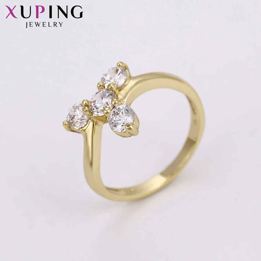 Xuping Fashion Popular Design Charm Style for Women Light Yellow Gold Color Plated Rings for Valentine\'s Day 14215