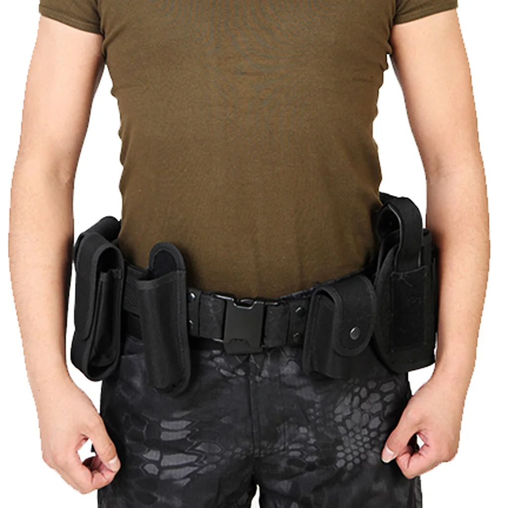 

Utility Belt Waist Bag Pouch Mens Security Police Guard Patrol Kit with Radio Holster Pouch Tools for Outdoor