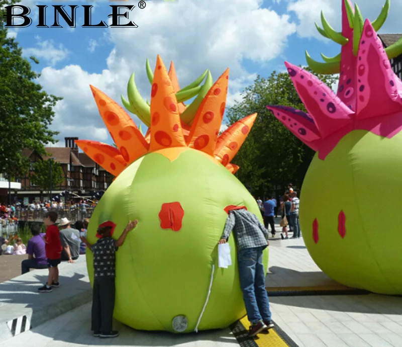 Customized 5m 16ft artificail interactive Garden inflatable pitaya inflatable dragon fruit model for promotional advertising