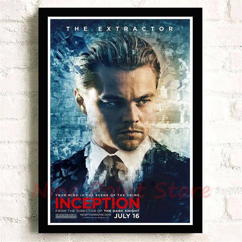 Inception Leonardo DiCaprio's film classic movie Coated paper Poster Bar Cafe Living Room Wall Decorative Paintings Frameless