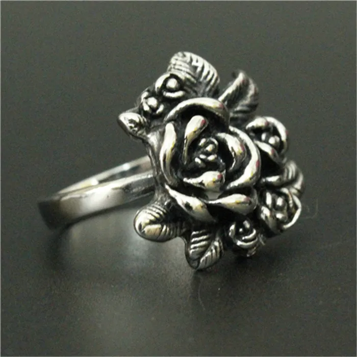 1pc New Arrival Rose Flower Ring 316L Stainless Steel Man Boy Fashion Cool Design Lover Rose Ring