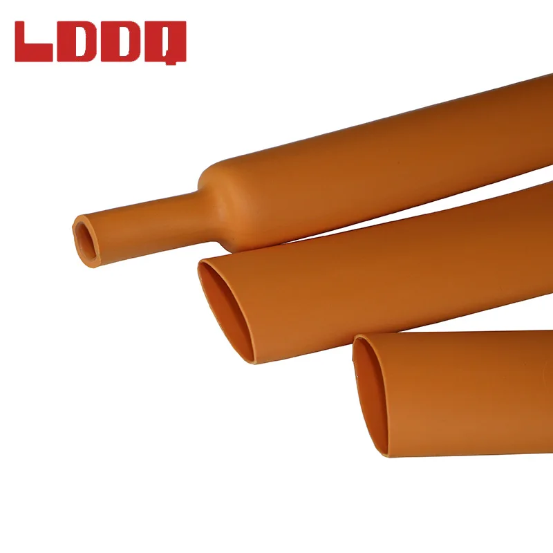 LDDQ Orange Heat Shrink Tube 3:1 Adhesive Glue Lined Tubing Wire Wrap Waterproof Dia25.4mm for Automotive Wire Harness 1m/5m/10m