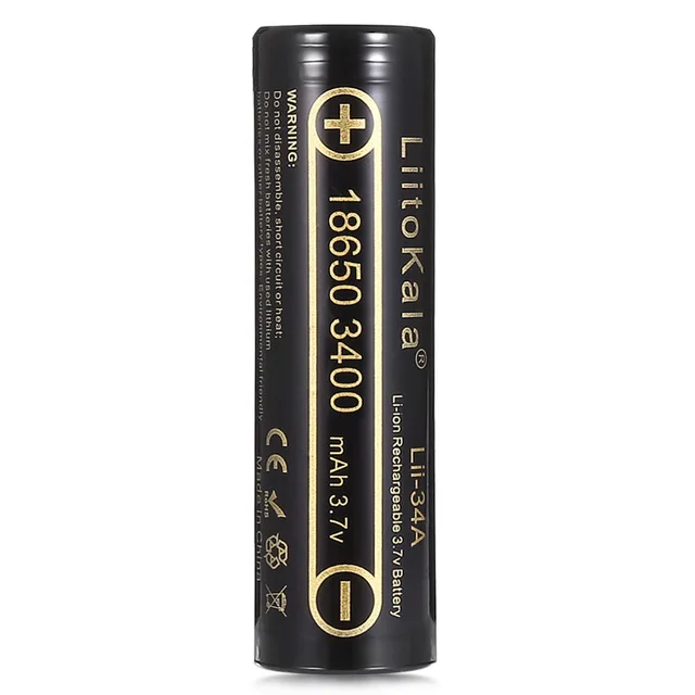 HK LiitoKala Lii-34A for 3.7V 18650 battery  34A 3400MA Rechargeable Battery for flashlight/torches/Lamp