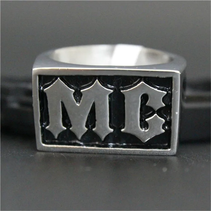 1 pc Fashion Jewelry Motorcycles Biker MC Ring 316L Stainless Steel Men Boys Cool Man Biker Ring