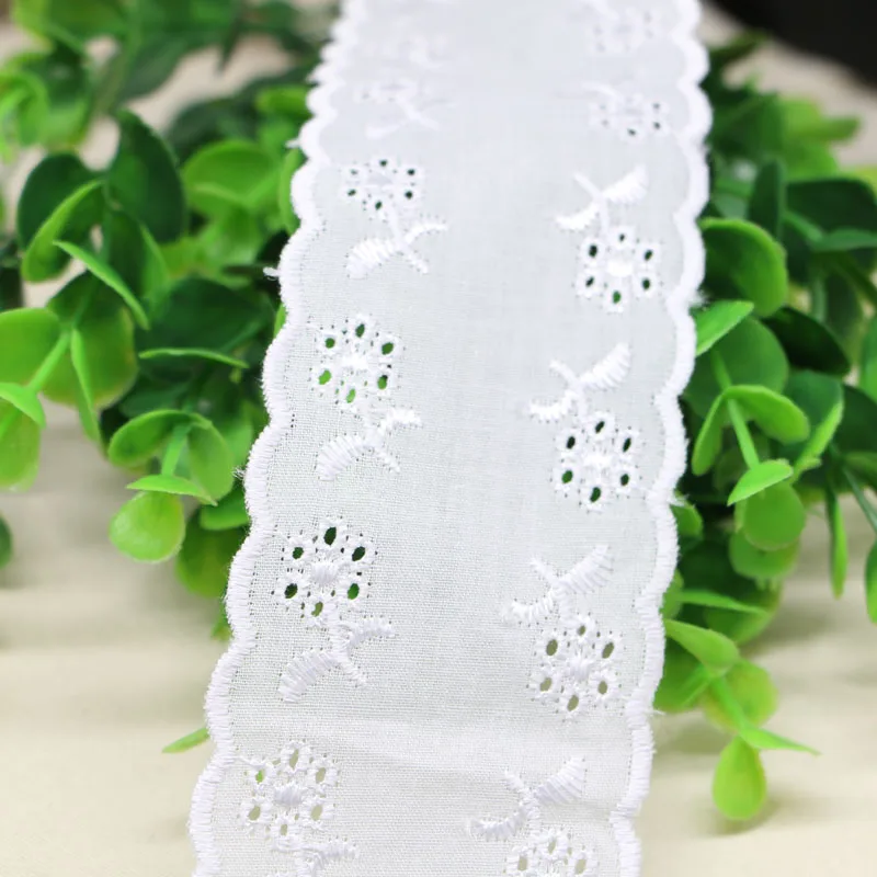 Wide 3-15 white cotton lace  fabric, DIY material garment accessories mixed size 20 yards