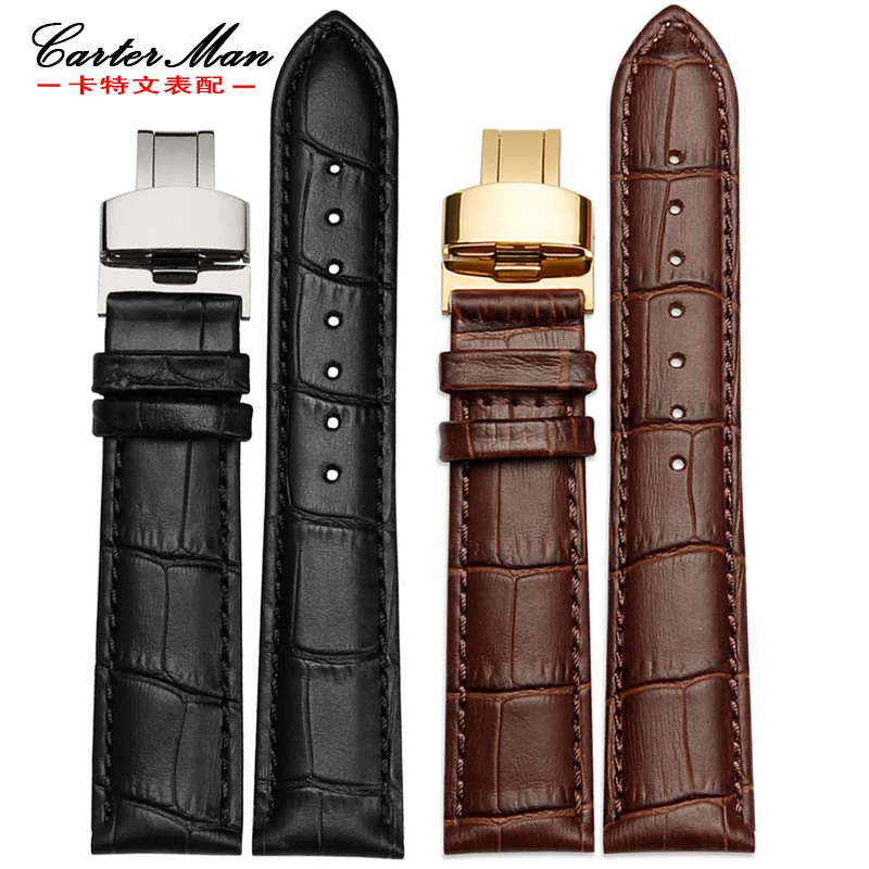 New High quality Genuine leather watchband 18mm 19mm 20mm 21mm 22mm leather strap for Tissot watch with folding buckle