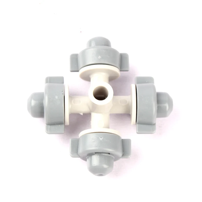 

Wholesale 50pcs 6mm High Pressure Cross Misting Sprinkler Used With Hose Connector Or Hanging Watering Kits Irrigation Nozzle