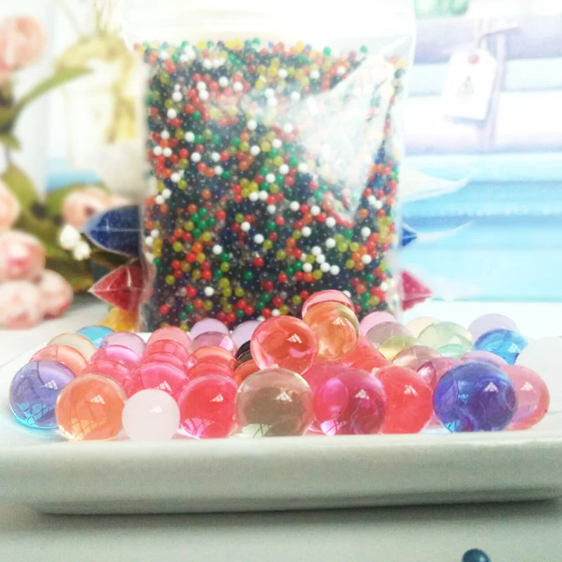 10000 PCS/Bag Hydrogel Pearl Shaped Crystal Soil Water Beads Bio Gel Ball For Flower/Weeding Mud Growing Magic Jelly Balls