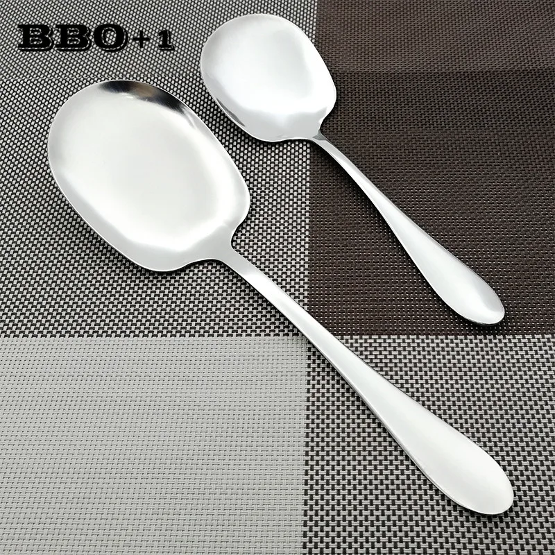

Salad Serving Spoon Stainless steel Table Spoon Set Public Buffet Dinner Spoon Long Handle Christmas Restaurant Party Tableware