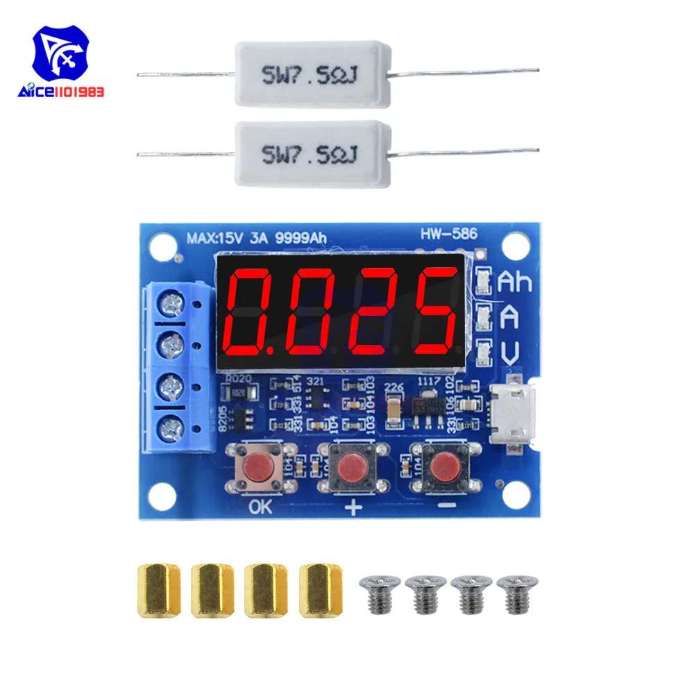 diymore ZB2L3 1.2V 12V 18650 Li-ion Lithium Battery Capacity Tester Resistance Lead-acid Battery Capacity Meter Discharge Tester