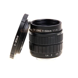 50mm F1.4 CCTV TV Movie lens+C Mount+Macro ring For Canon EOS M EOS M2 M3 M5 M6 M10 M50 M100 Mirrorless Camera