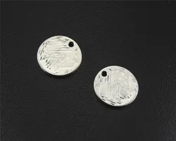 50pcs  Silver Color carved round Charm Pendant DIY Necklace Bracelet Bangle Findings 15mm A1493