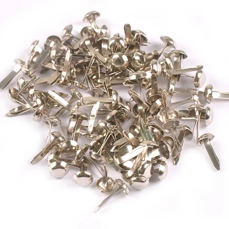 100Pcs Mix Round Brads Silver/golden Embellishments For Scrapbooking Metal Crafts Fastener Brad For Diy Decorations c2252