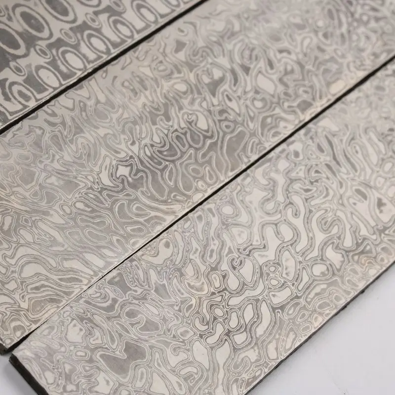 250mm x 35mm x 4mm Damascus billet, Damascus steel blanks HRC58 Knife blade blanks Random patterns