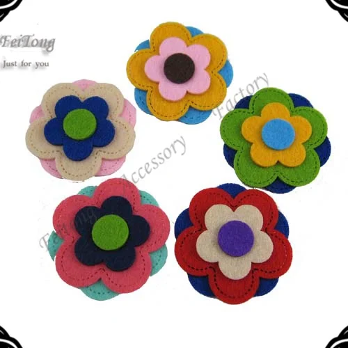 Newest 5cm  24pcs/lot   felt flower  Non-woven flower  felt  floral can mix order 15color could choose