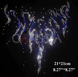 4pcs/lot(21X21cm) Stylish Hotfix Rhinestones Heat Transfer Design Iron on Motif Rhinestone Applique Customize Sewing (SS-2000)