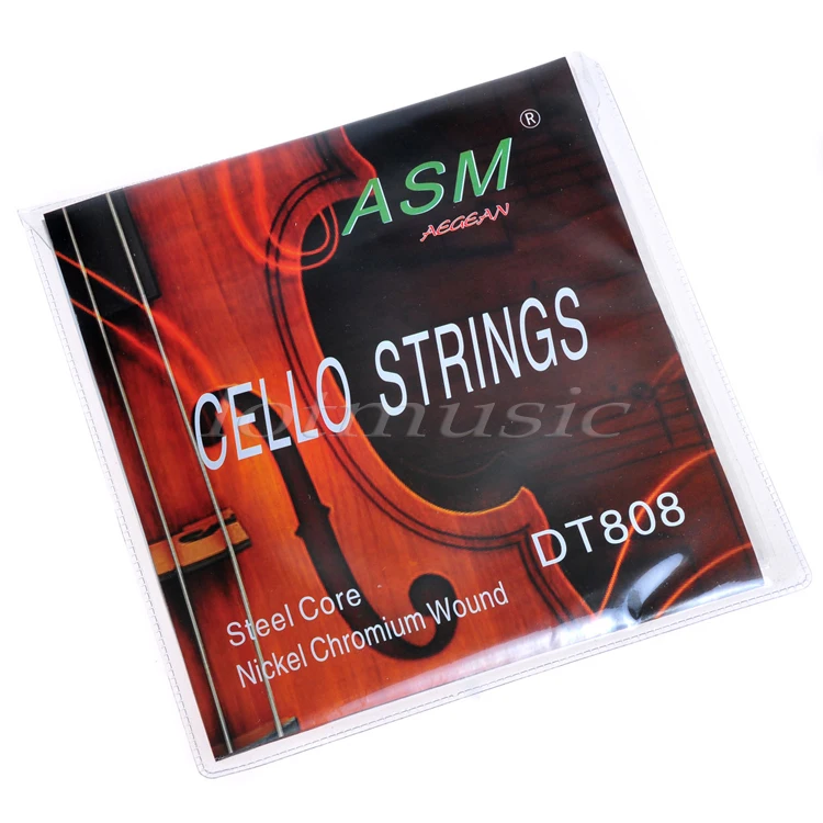 Cello Strings Set Steel Core Nickel Chromium Wound Aegean ASM DT808 Cello Parts Accessories